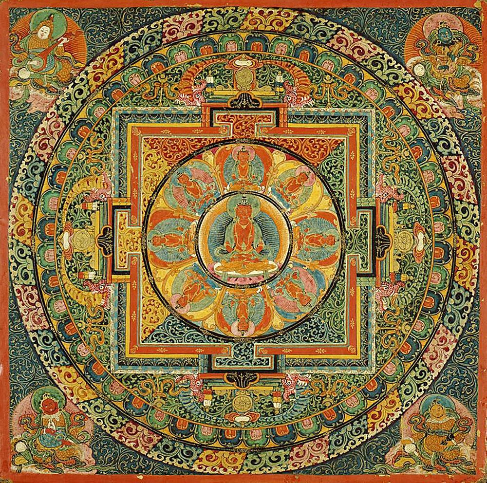 Altar Table with Mandala of Amitayus, the Buddha of Infinite Life