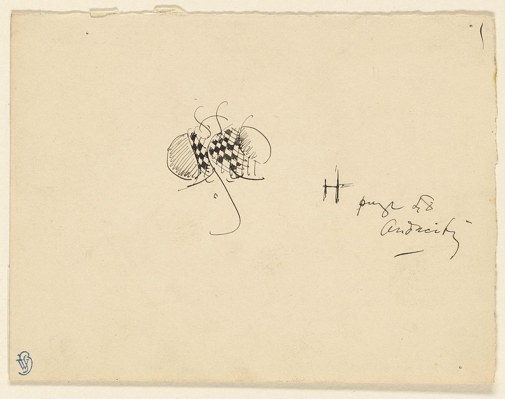 Butterfly with Checkered Wings by James McNeill Whistler