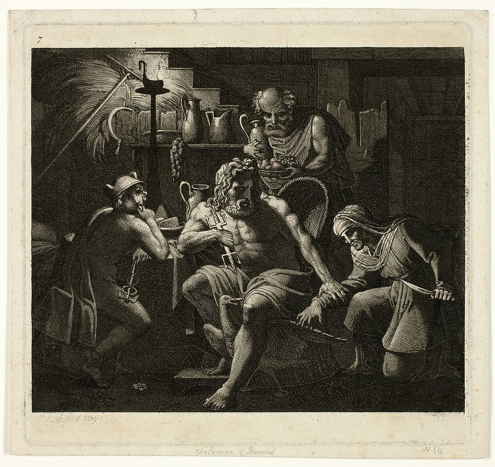 Jupiter Visits with Philemon and Bacchus by Carl Russ