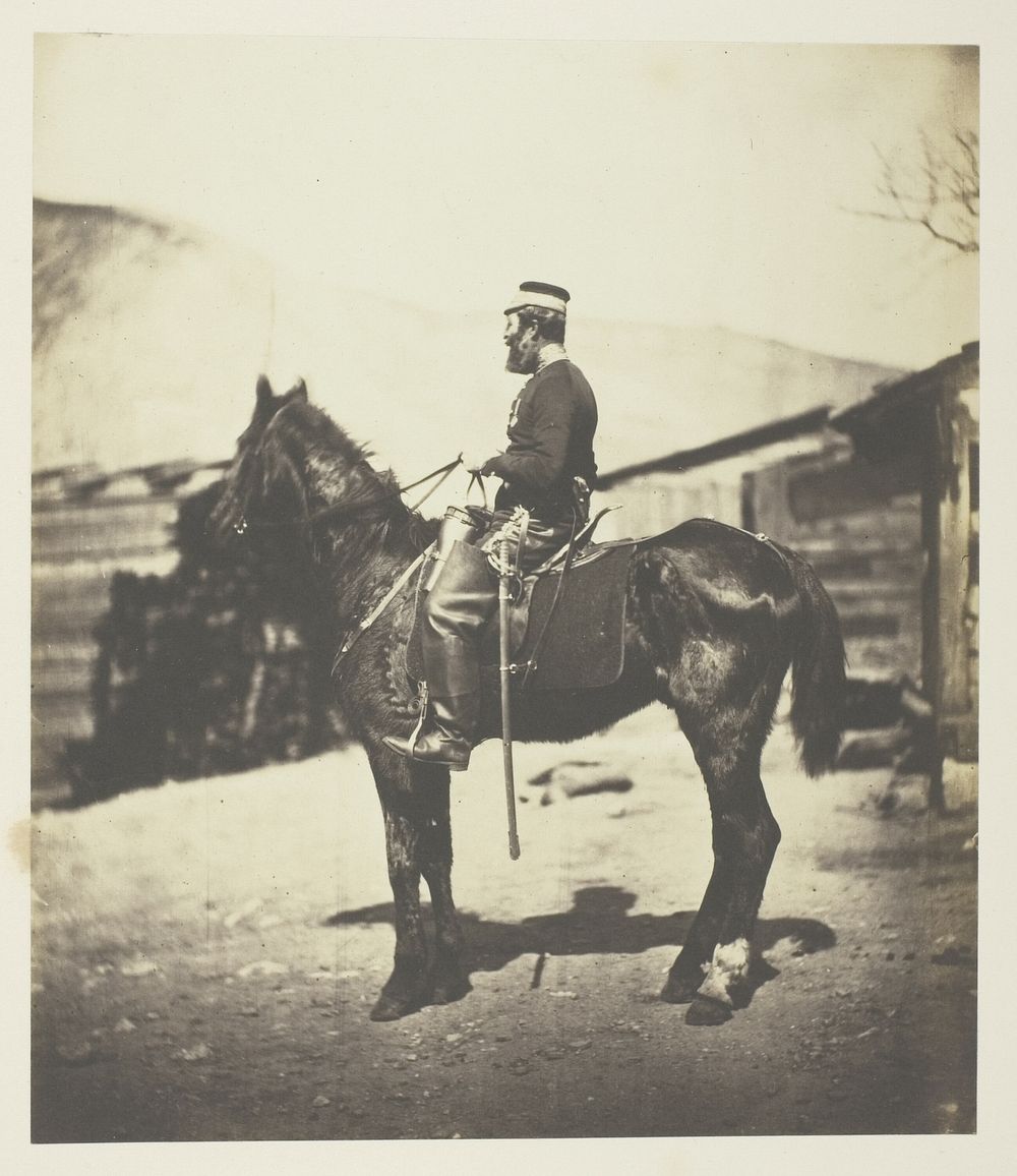 Quartermaster Hill, 4th Lt. Dragoons. The Horse taken immediately after the winter season. by Roger Fenton