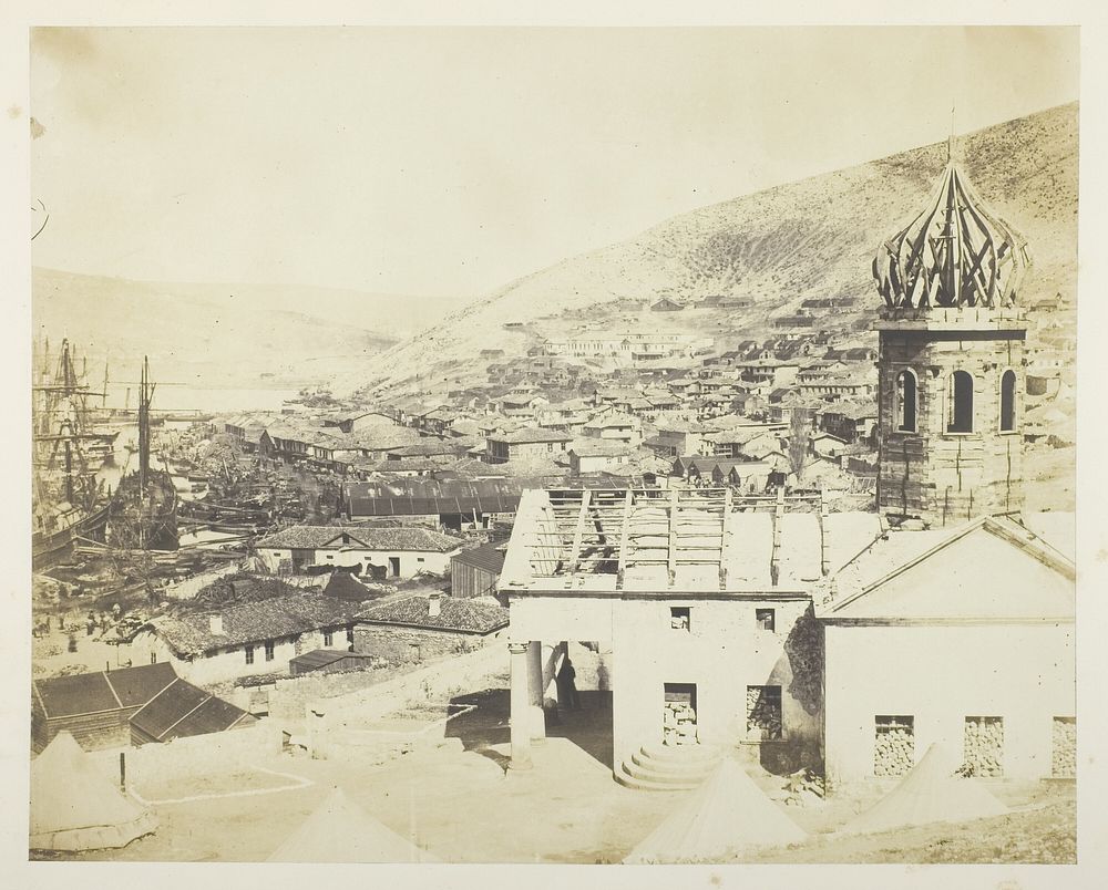 The Russian Church & Town of Balaklava by Roger Fenton