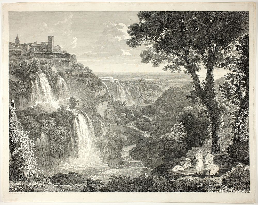 The Principal View of the Large and Small Cascades at Tivoli by Friedrich-Wilhelm Gmelin