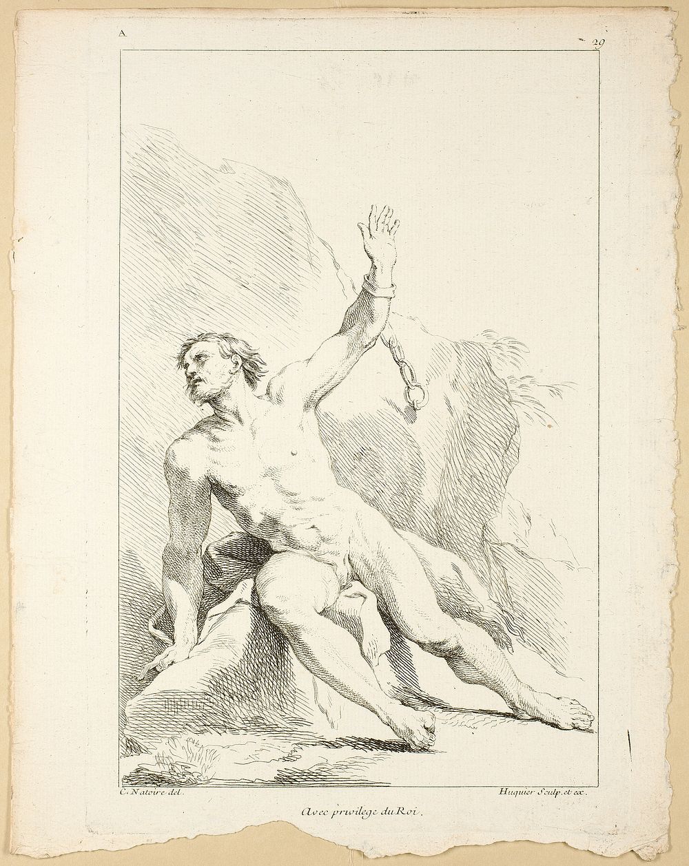 Figure, from Premier livre de figures d’Academies gravées en Partie par les Professeurs de l’ Académie Royale by Gabriel…