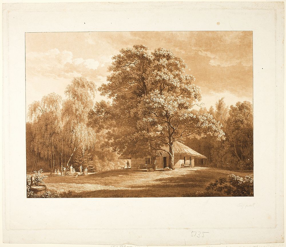 Shelter in the Park (recto); The Pyramid (verso) by Carl August Senff