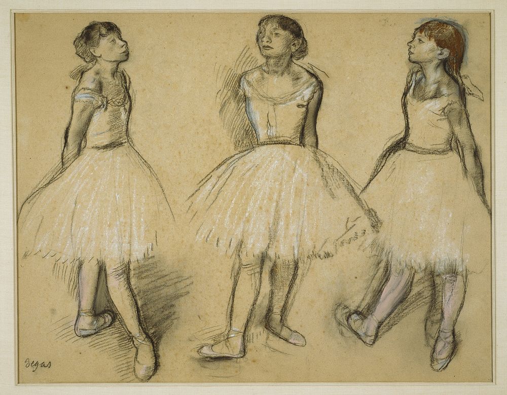 Three Studies of a Dancer in Fourth Position by Hilaire Germain Edgar Degas