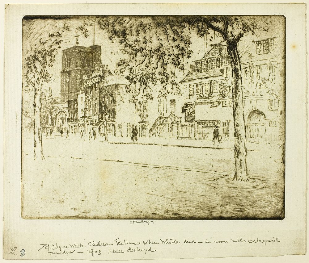 House Where Whistler Died by Joseph Pennell