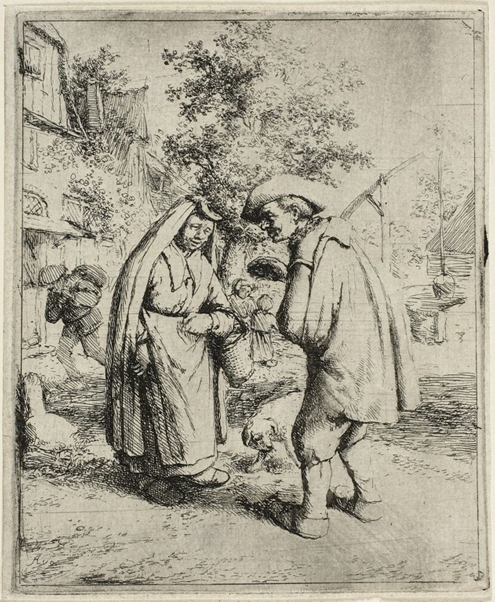 Man and Woman Talking by Adriaen van Ostade