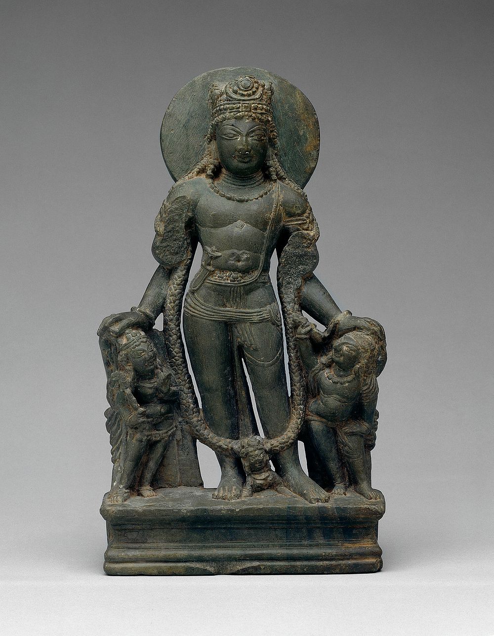 Four-Armed Standing God Vishnu with Personified Weapons (Ayudhapurusha)