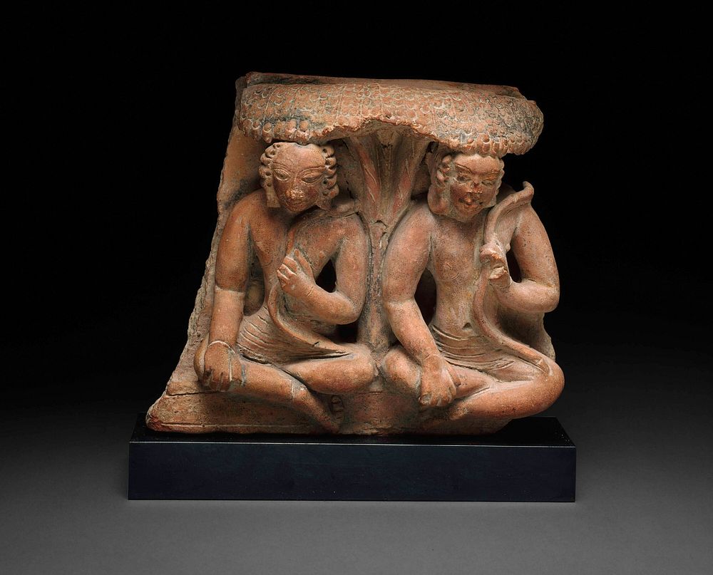 Rama and Lakshmana Holding Bows, Seated under a Tree