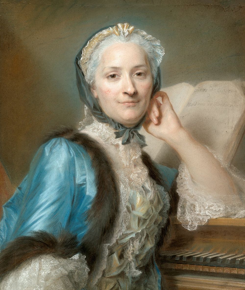 Portrait of Madame Anne-Jeanne Cassanéa de Mondonville, née Boucon (1708-1780) by Maurice Quentin de Latour