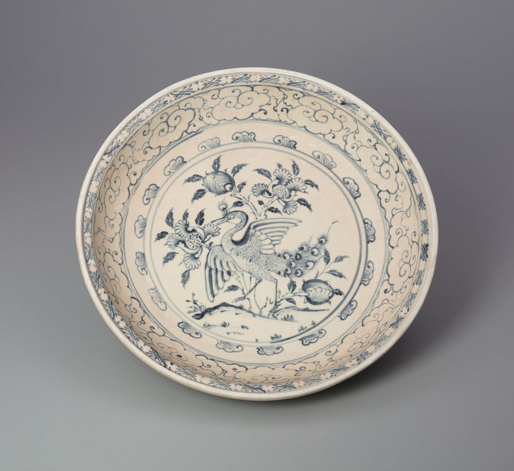 Dish with Peacock and Floral Motif