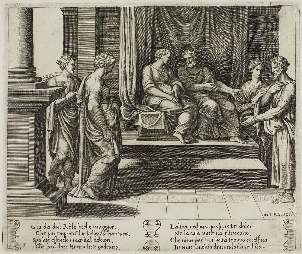 The Two Sisters of Psyche are Married to Kings; ...Psyche is Presented to a King by Master of the Die