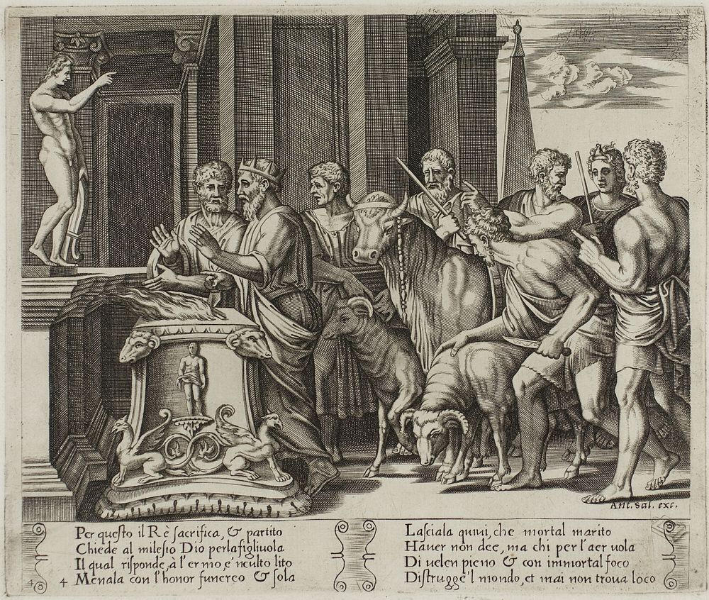 Psyche's Father Consulting the Oracle by Agostino dei Musi