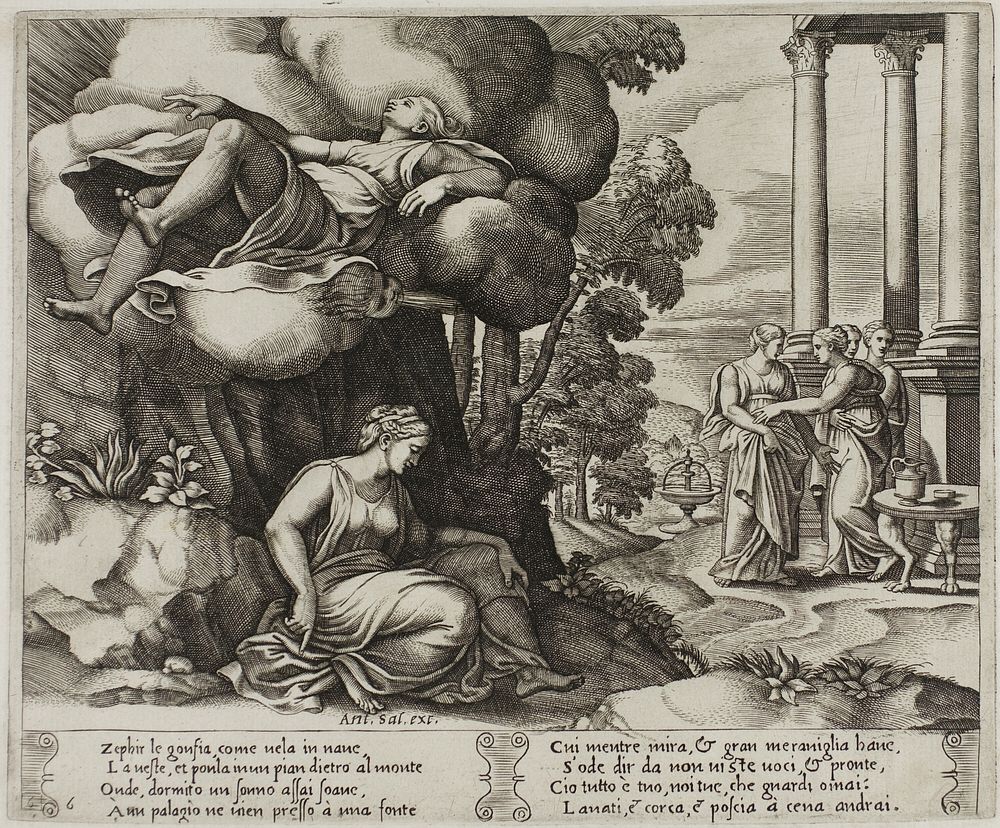 Zephyr Carrying Psyche Off to an Enchanted Palace by Master of the Die