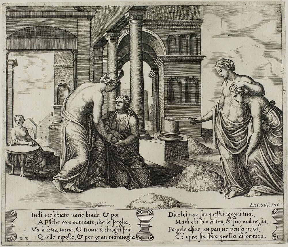 Venus Ordering Psyche to Sort a Heap of Grain by Master of the Die