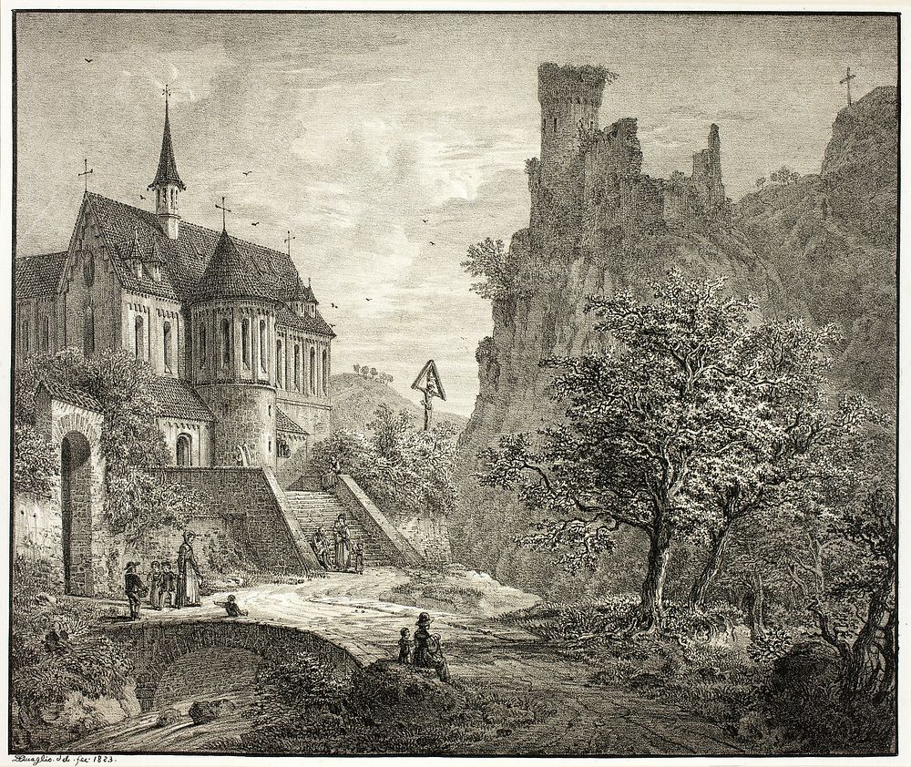 Church at Kobern on the Mosel by Domenico Quaglio