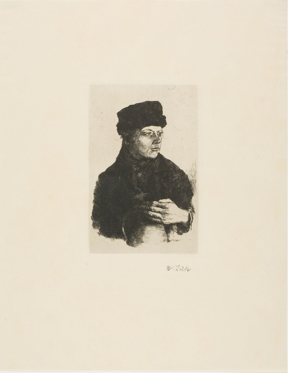 Peasant Boy with Jug by Wilhelm Leibl