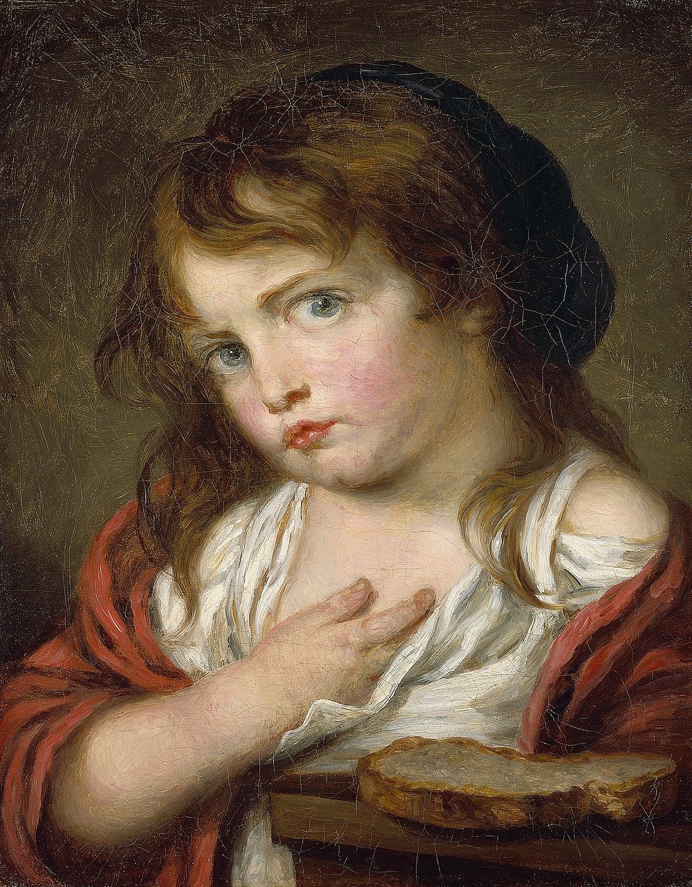 Little Girl Pouting by Follower of Jean Baptiste Greuze