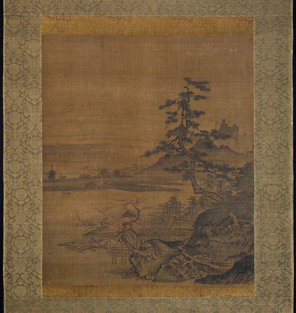 Spring View from a Thatched Pavilion on the Lakeshore by School of Sesshu