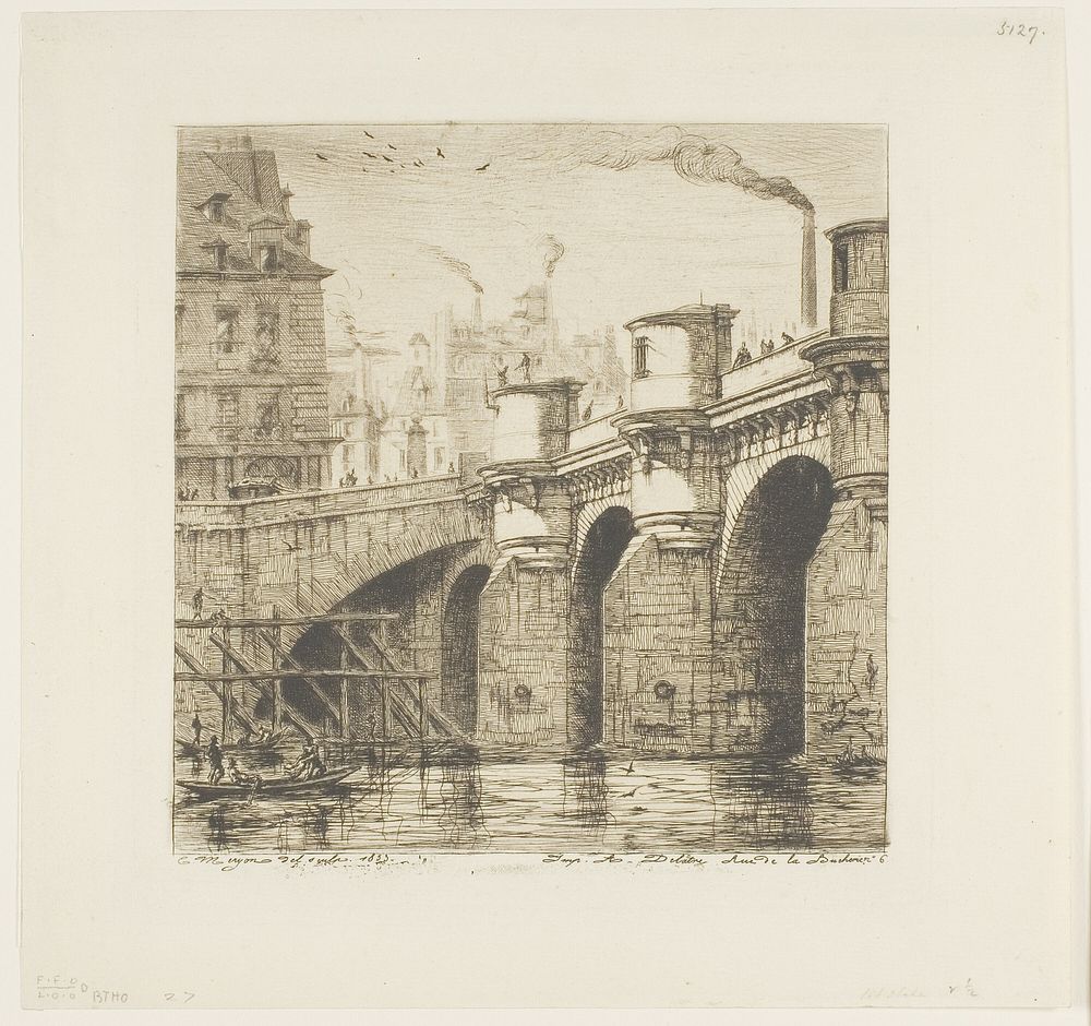 Pont-Neuf, Paris by Charles Meryon