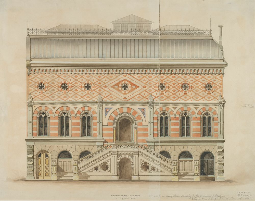 National Academy of Design Competition, New York, New York, South Elevation by Peter Bonnett Wight (Architect)