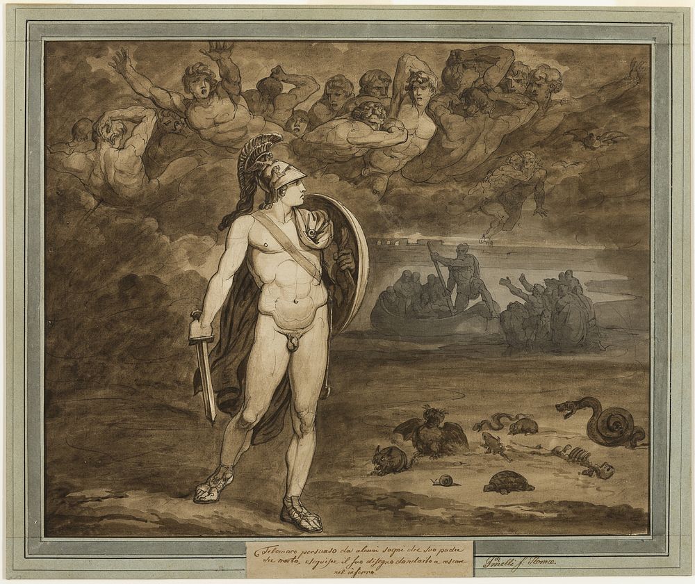 Telemachus, Believing that His Father, Ulysses, Is Dead, Searches for Him in the Underworld, from The Adventures of…