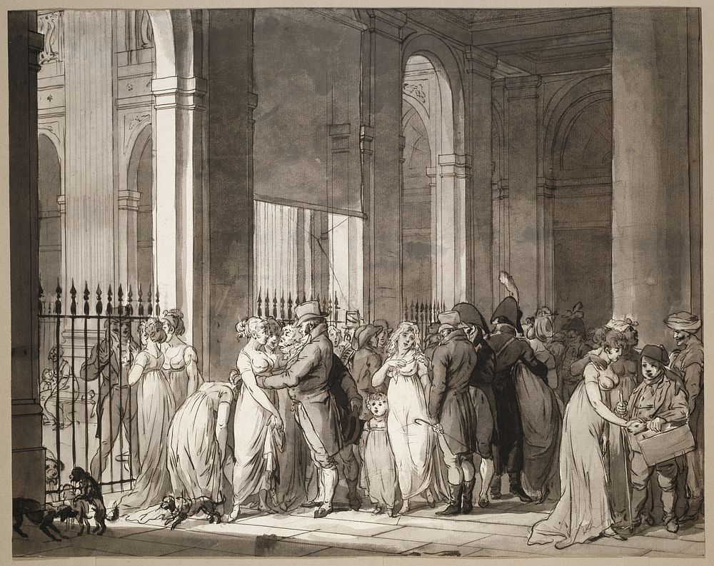 The Arcades at the Palais-Royal by Louis-Léopold Boilly