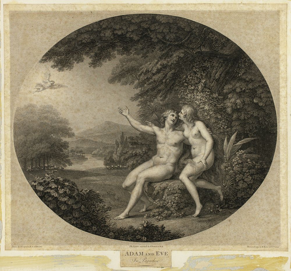 Adam and Eve in Paradise by Francesco Bartolozzi