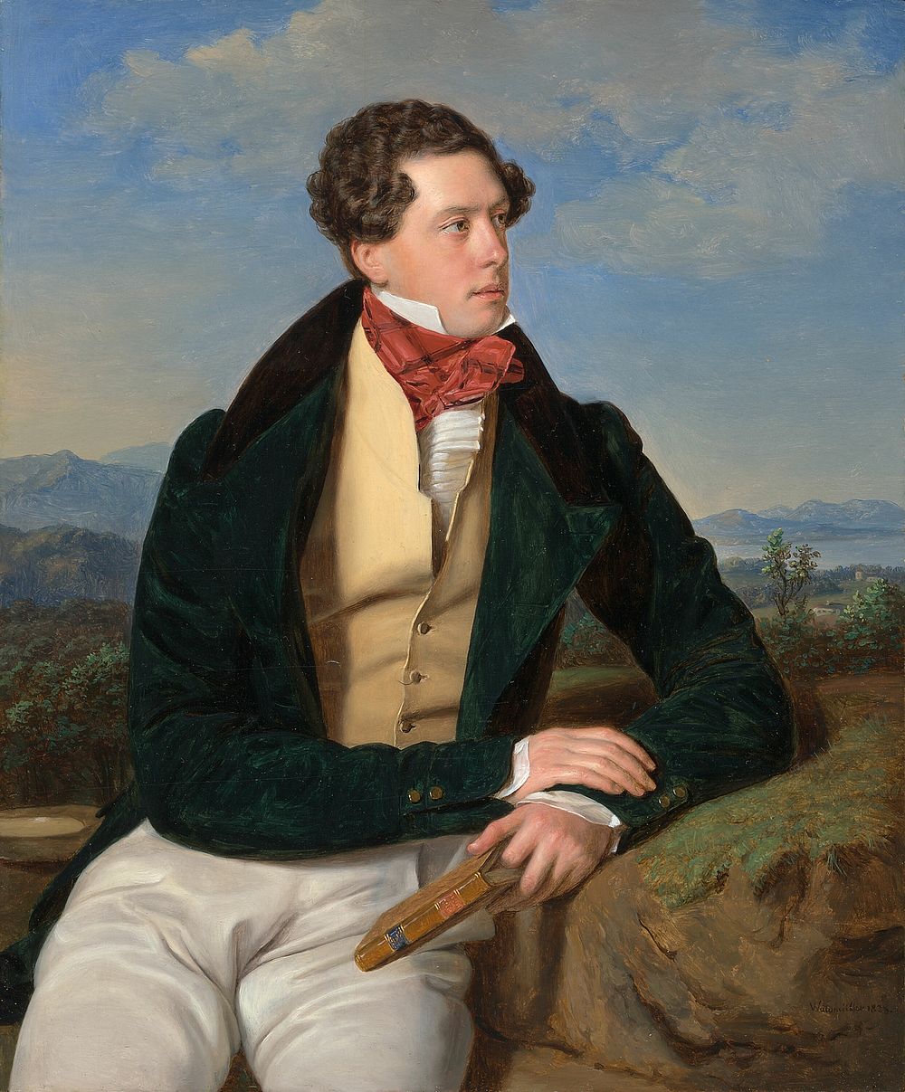 The Actor Maximilian Korn in a Landscape by Ferdinand Georg Waldmüller