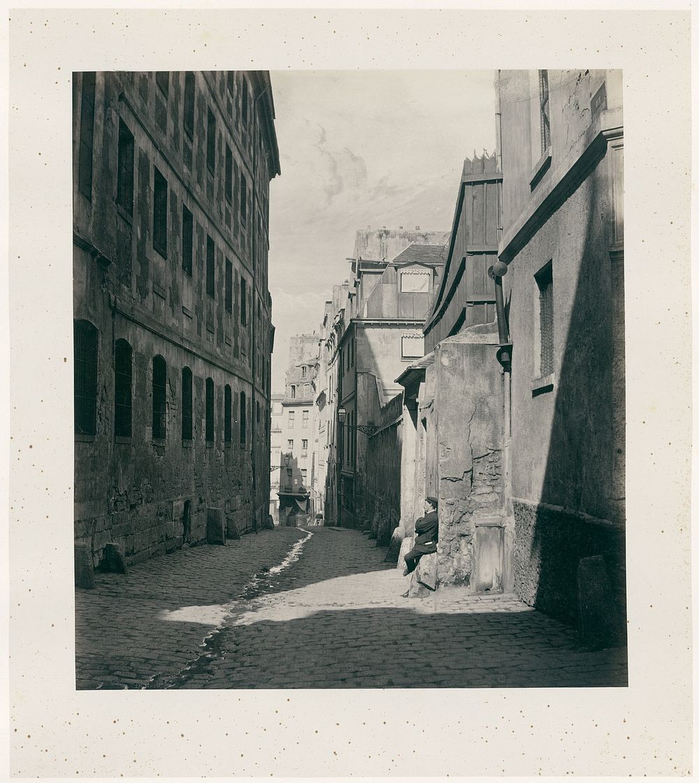 Rue Chartière (impasse Chartière) de la rue de Reims by Charles Marville