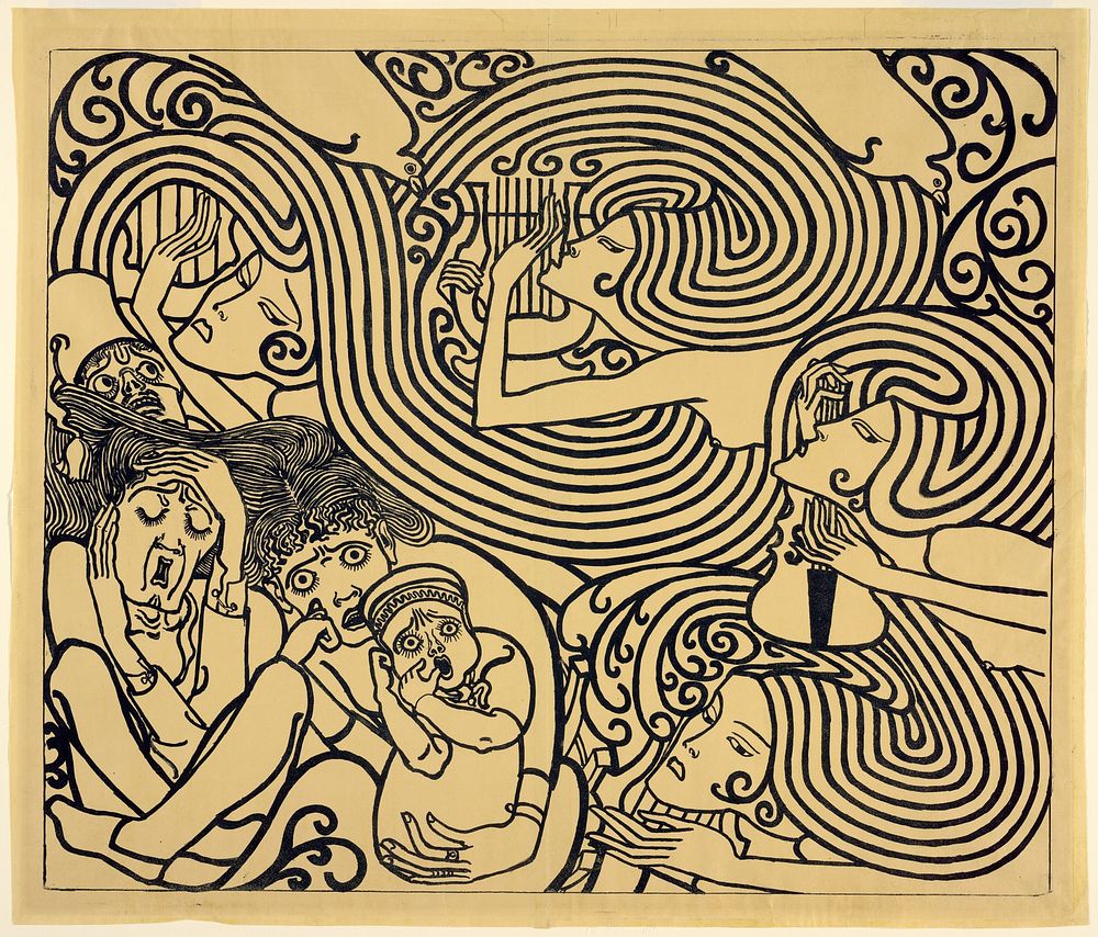 Image Design for a Poster, Wagenaar's Cantata 'The Shipwreck' by Jan Toorop