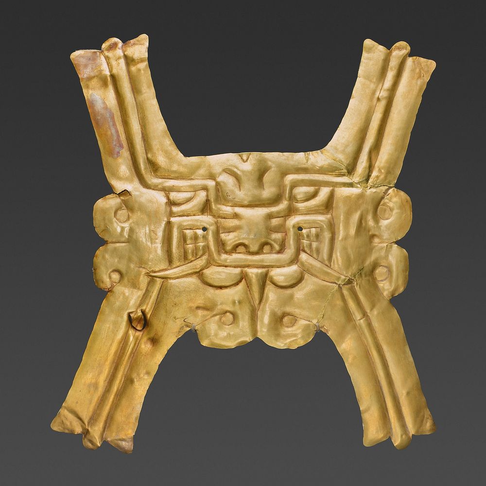 Gold Pectoral with Zoomorphic Face by Chavín
