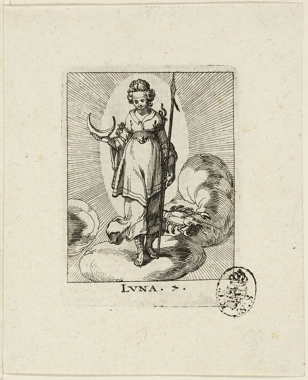 Luna, plate seven from Der VII Planeten by Conrad Meyer