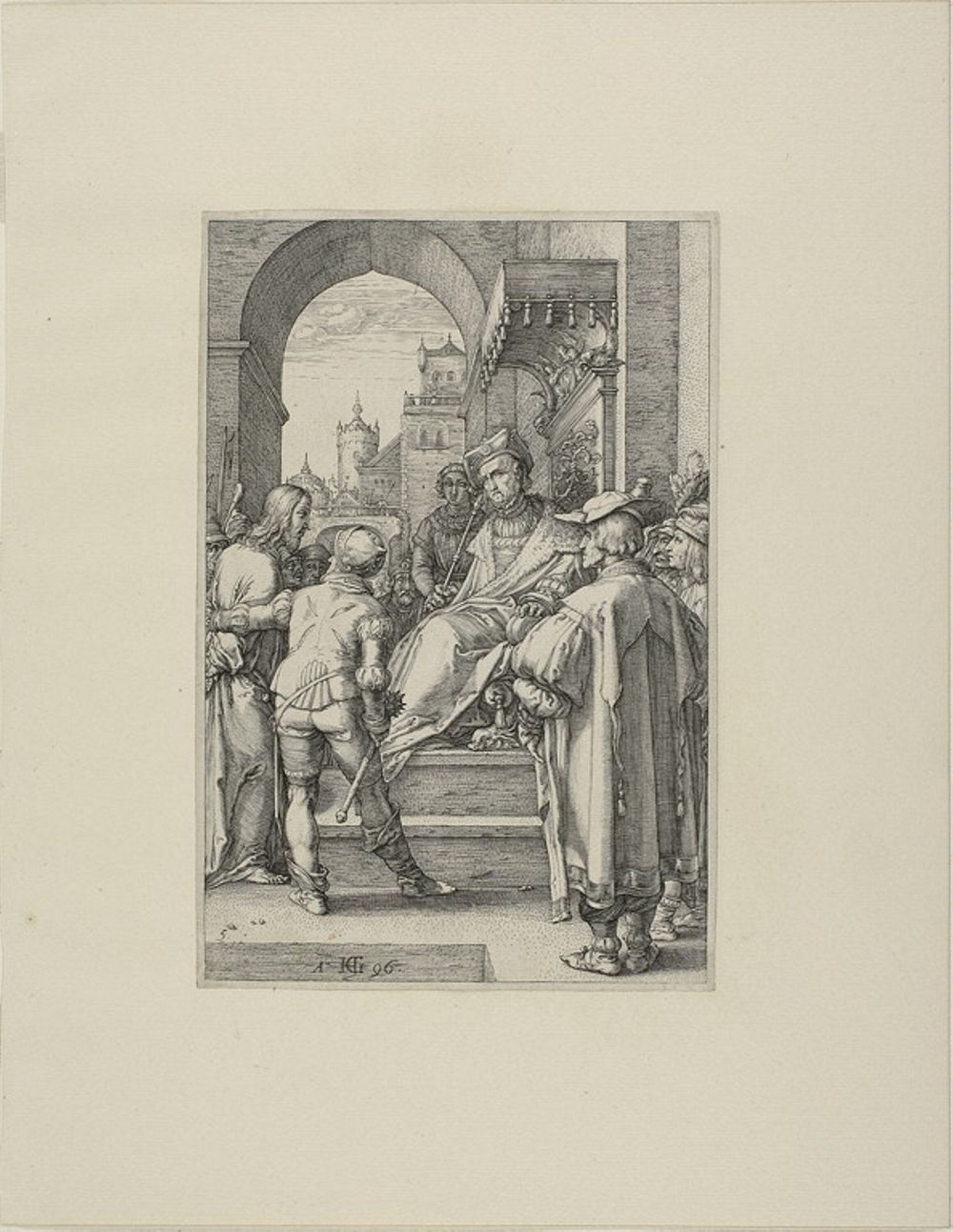 Christ Before Pilate, plate five from The Passion of Christ by Hendrick Goltzius