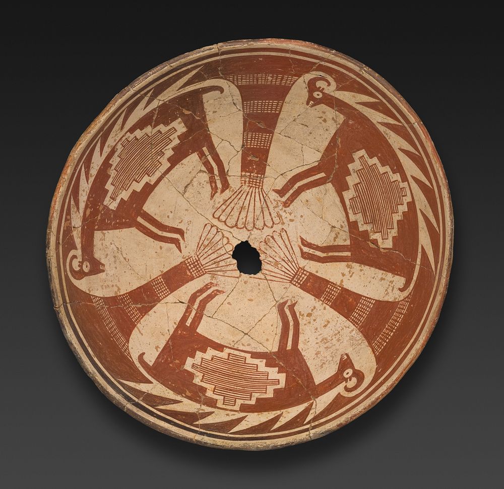 Bowl with Three-part Antelope Design by Mimbres