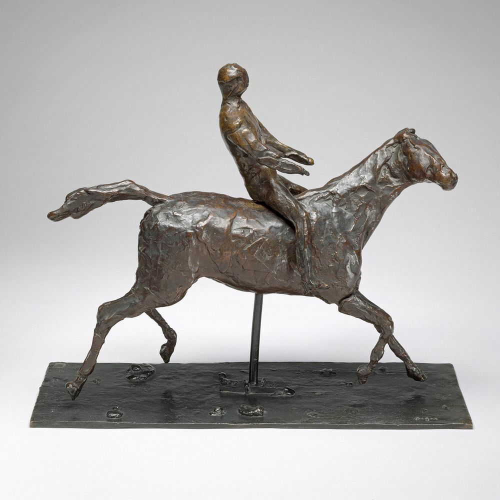 Horse with Jockey; Horse Galloping, Turning Head to the Right, Feet Not Touching the Ground by Hilaire Germain Edgar Degas