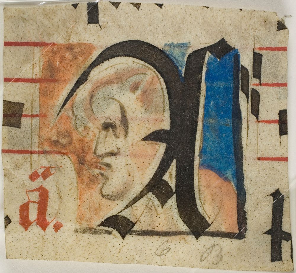 Decorated Initial with Grotesque in Profile from a Choir Book by Unknown artist