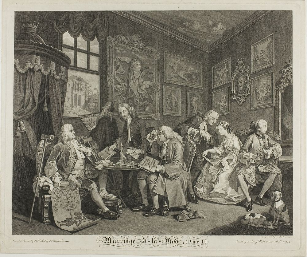 Plate One, from Marriage à la Mode by Gérard Scotin, II (Engraver)