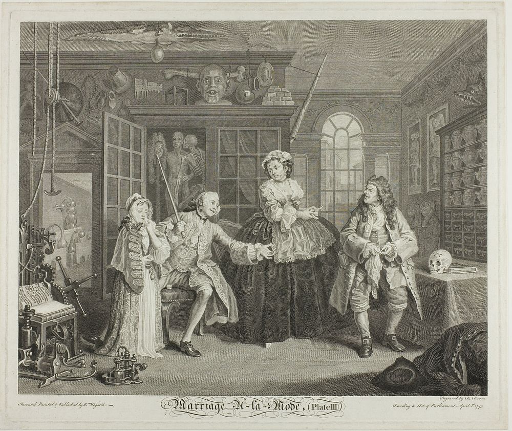 Plate Three, from Marriage à la Mode by Bernard Baron (Engraver)