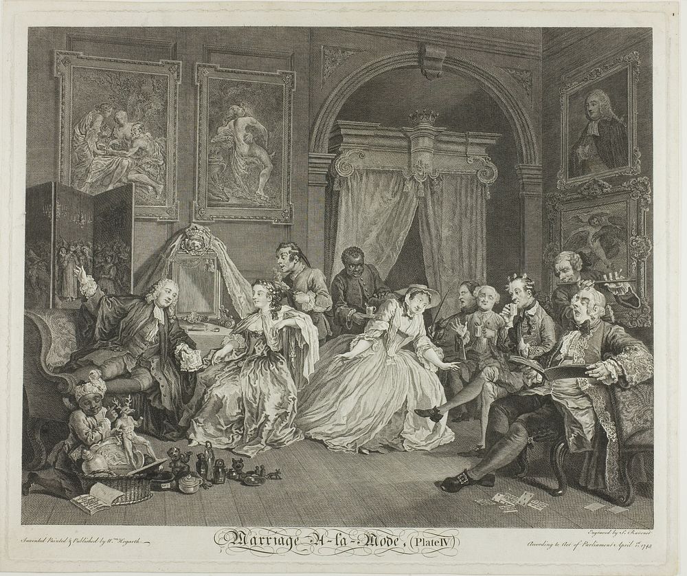 Plate Four, from Marriage à la Mode by Simon Francis Ravenet (Engraver)