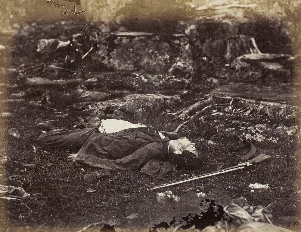 A Sharpshooter's Last Sleep, Gettysburg, Pennsylvania by Alexander Gardner