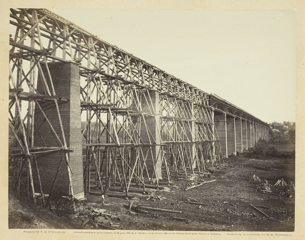 High Bridge Crossing the Appomattox, Near Farmville by Timothy O'Sullivan