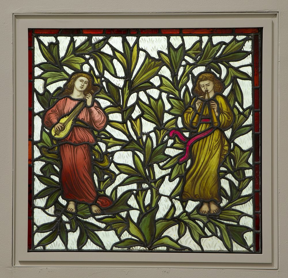 "Two Minstrels" Stained Glass