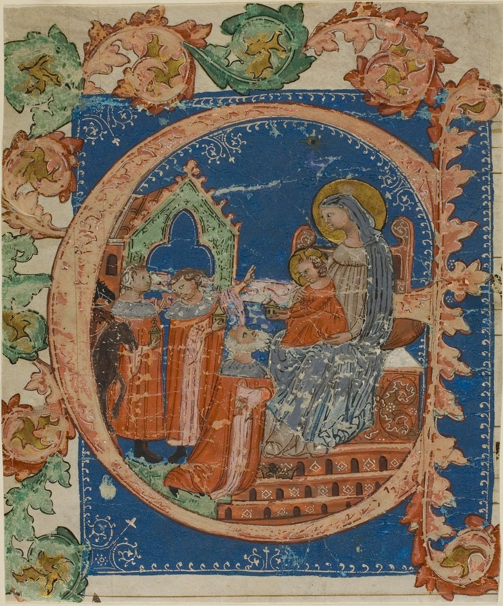 The Adoration of the Magi in a Historiated Initial "E" from a Choirbook