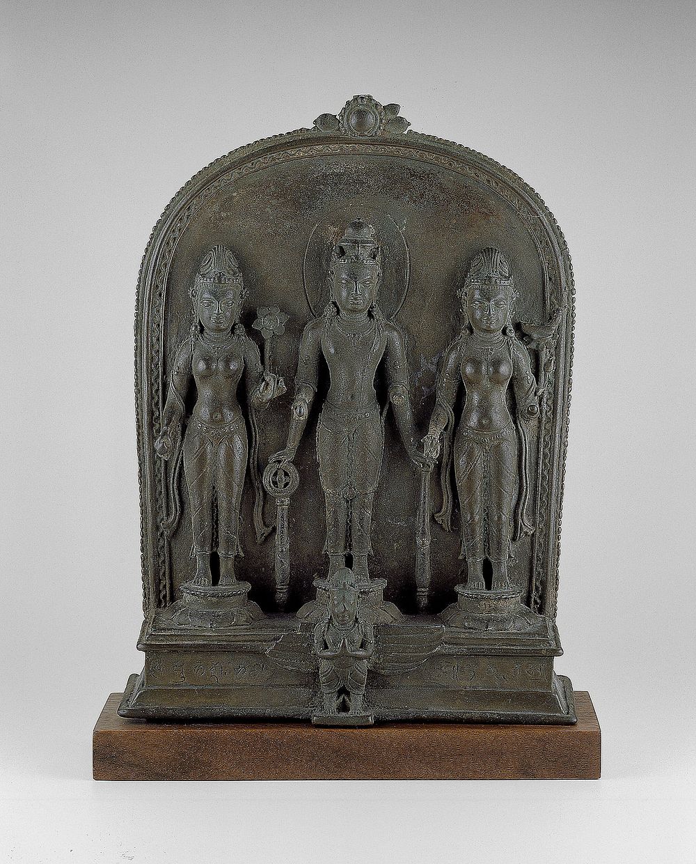God Vishnu with Lakshmi and Sarasvati