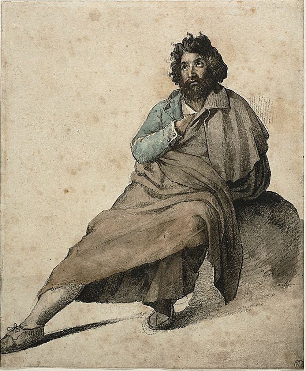 Seated Italian Peasant by Jean Louis André Théodore Géricault