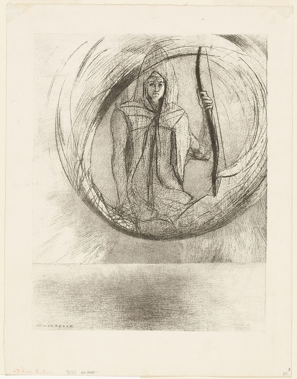 And Beyond, the Astral Idol, the Apotheosis, plate 2 of 6 by Odilon Redon