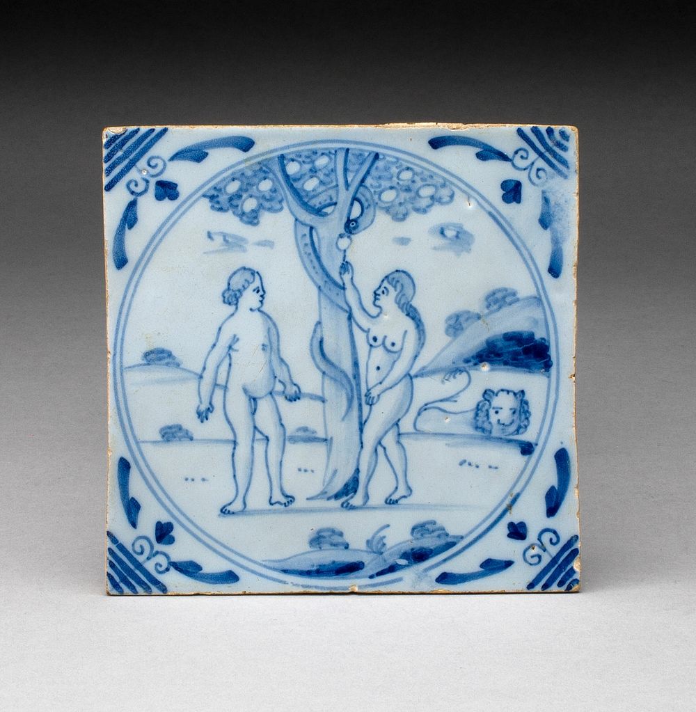 Tile with Adam and Eve