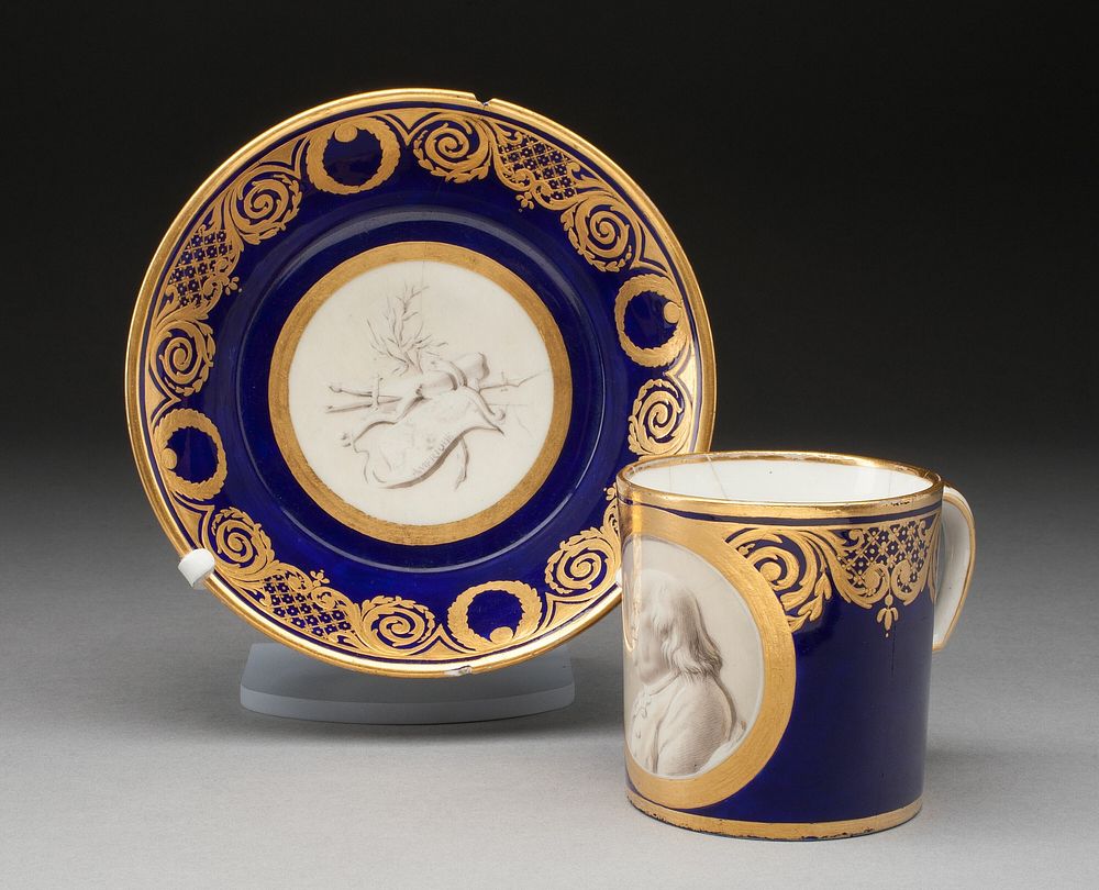 Cup and Saucer with Portrait of Benjamin Franklin by Manufacture nationale de Sèvres (Manufacturer)