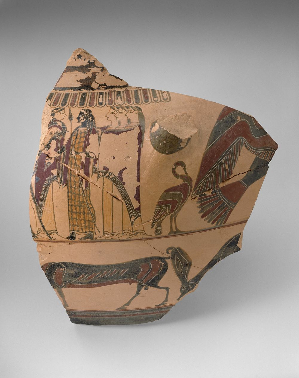 Fragment of a Column Krater (Mixing Bowl) by Ancient Greek